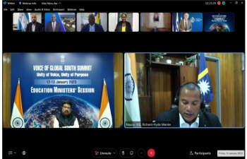 Hon. Richard-Hyde Menke, Minister for Education & Training, Republic of Nauru participated Education Ministers' Session of Voice Of Global South Summit, hosted by Hon. Education Minister of India.